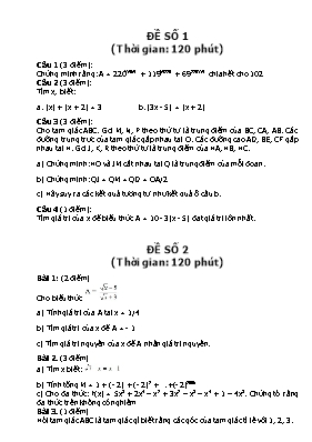 3 đề thi học sinh giỏi môn Toán lớp 7